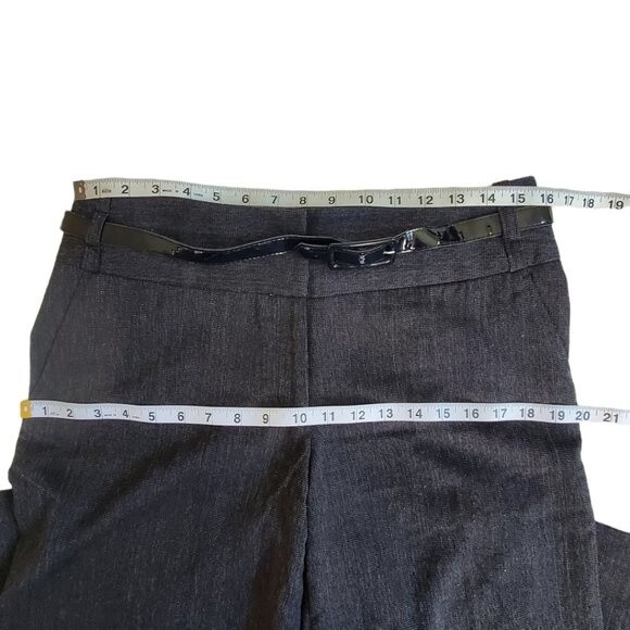 Kenar black wide leg dress pants with belt sz 8 - Picture 9 of 11